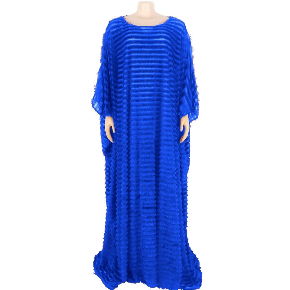 African Bubu Dress for Women – Loose Fit Fluffy Fabric with Round Neck and Batwing Sleeves - Free Delivery Worldwide