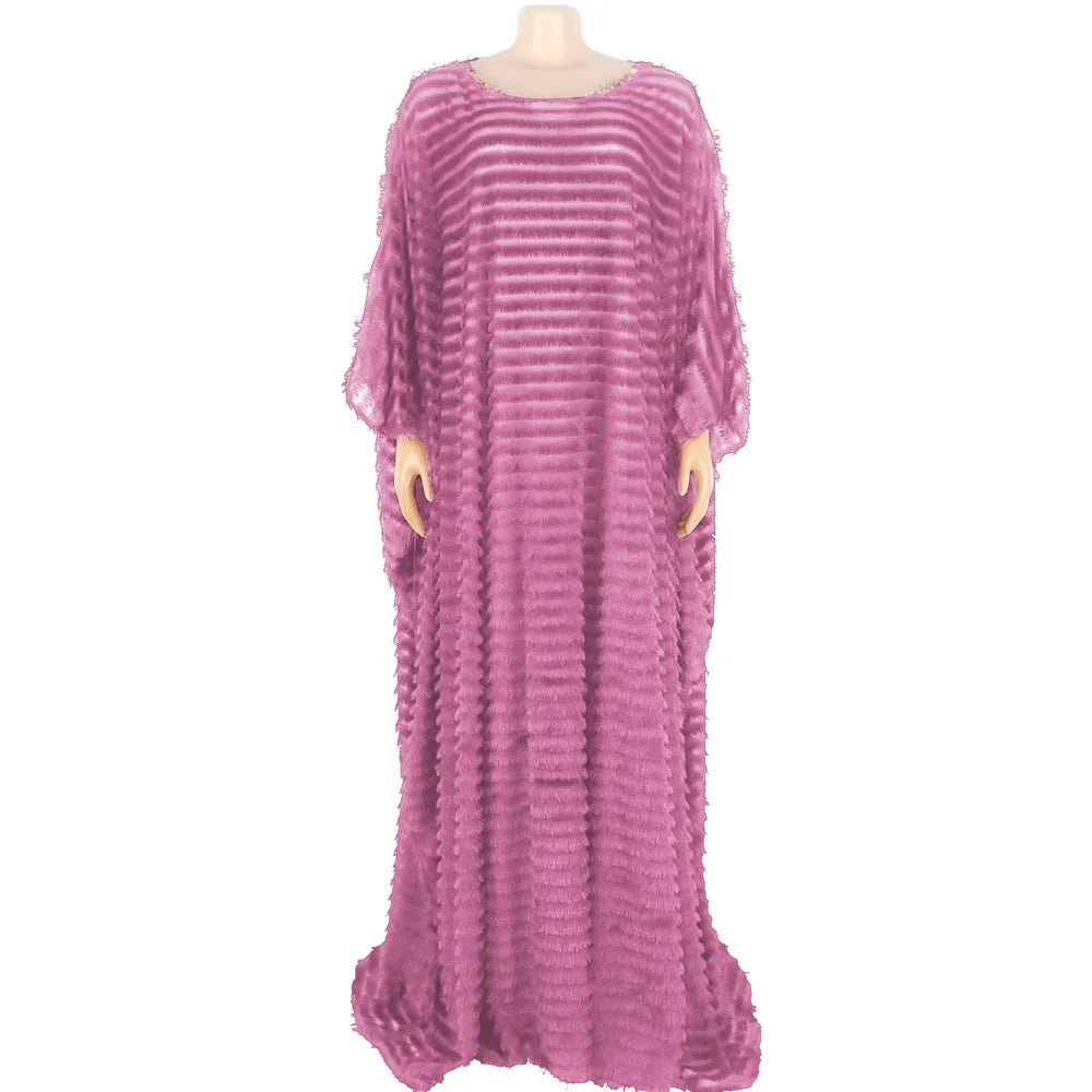 African Bubu Dress for Women – Loose Fit Fluffy Fabric with Round Neck and Batwing Sleeves - Free Delivery Worldwide