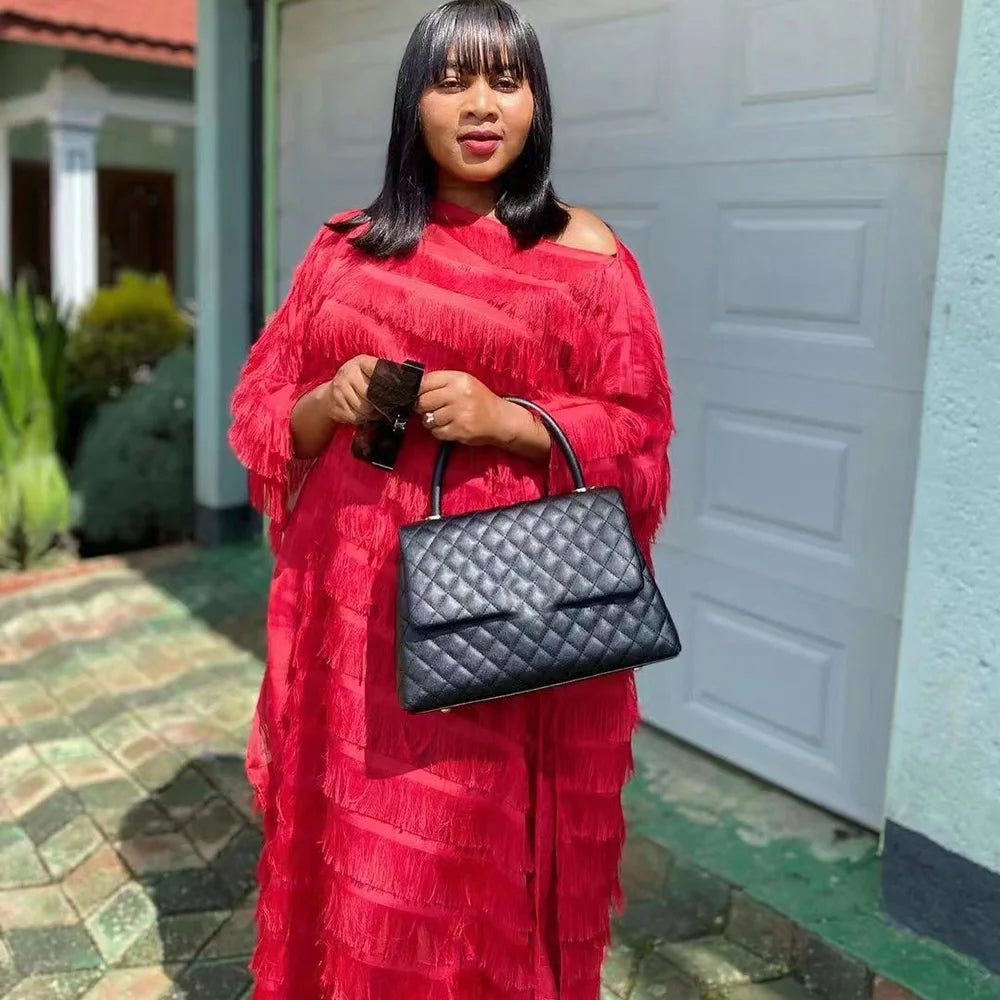 African Bubu Dress for Women – Loose Fit Fluffy Fabric with Round Neck and Batwing Sleeves - Free Delivery Worldwide