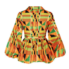 African Clothes for Women 2024 Summer African Women V - neck Polyester Printing Long Sleeve T-shirt Women Top African Clothing - Free Delivery Worldwide only at Flexi Africa