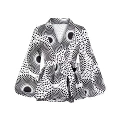 African Clothes for Women 2024 Summer African Women V - neck Polyester Printing Long Sleeve T-shirt Women Top African Clothing - Free Delivery Worldwide only at Flexi Africa
