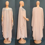 African Clothing for Women – Dashiki Chiffon Long Dress & Robe 2PC Set - Free Delivery Worldwide only at Flexi Africa