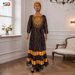 African Clothing for Women – Traditional Plus Size Floral Embroidered Dress - Free Delivery Worldwide only at Flexi Africa