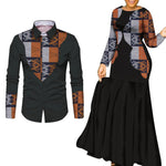 African Couple Matching Outfits – Elegant Lovers’ Traditional Clothing Set, Men’s Shirt & Women’s Long Maxi Dress - Free Delivery Worldwide only at Flexi Africa