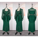 African Dashiki 2PC Set for Women – Diamond Embellished Evening Gown with Matching Coat - Free Delivery Worldwide only at Flexi Africa