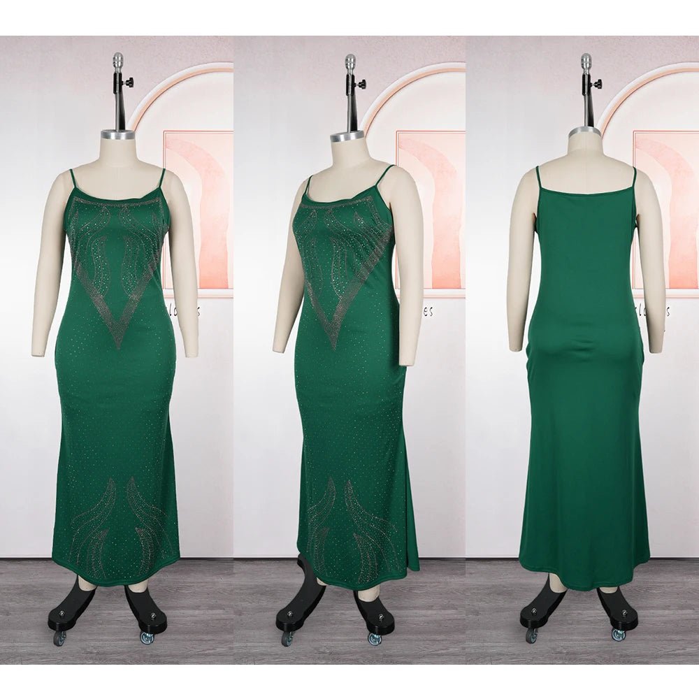 African Dashiki 2PC Set for Women – Diamond Embellished Evening Gown with Matching Coat - Free Delivery Worldwide only at Flexi Africa