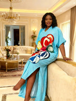 African Dashiki Ankara Evening Gown for Women – Kaftan Abaya Boubou - Free Delivery Worldwide only at Flexi Africa