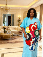 African Dashiki Ankara Evening Gown for Women – Kaftan Abaya Boubou - Free Delivery Worldwide only at Flexi Africa