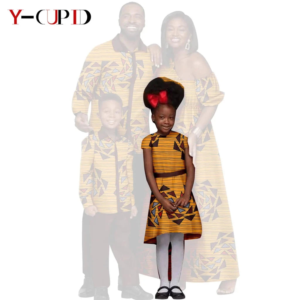 African Dashiki Family Set – Matching Dresses for Women & Girls with Men & Boys Top and Pants - Free Delivery Worldwide only at Flexi Africa