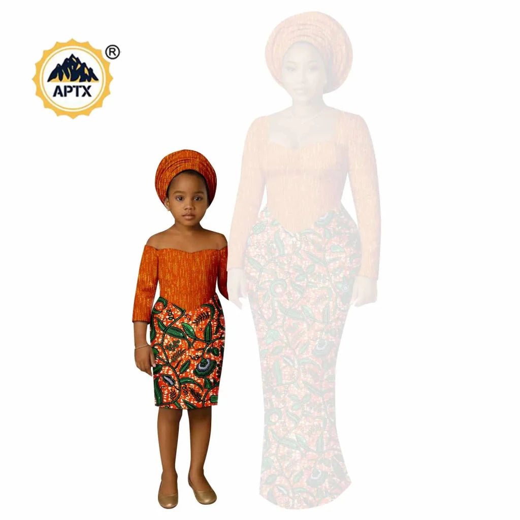 African Dashiki Long Dresses – Ankara Mom and Daughter Matching Family Wear - Free Delivery Worldwide only at Flexi Africa