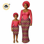 African Dashiki Long Dresses – Ankara Mom and Daughter Matching Family Wear - Free Delivery Worldwide only at Flexi Africa