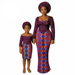 African Dashiki Long Dresses – Ankara Mom and Daughter Matching Family Wear - Free Delivery Worldwide only at Flexi Africa