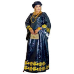 African Dashiki Maxi Dress for Women – Bazin Riche Fabric with Elegant Embroidery & Matching Scarf - Free Delivery Worldwide only at Flexi Africa