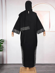 African Dresses For Woman Party Evening Gowns Dashiki Crystal Long Sleeve Maxi Robe Dubai Muslim Hijab Abaya Traditional Dress - Free Delivery Worldwide only at Flexi Africa