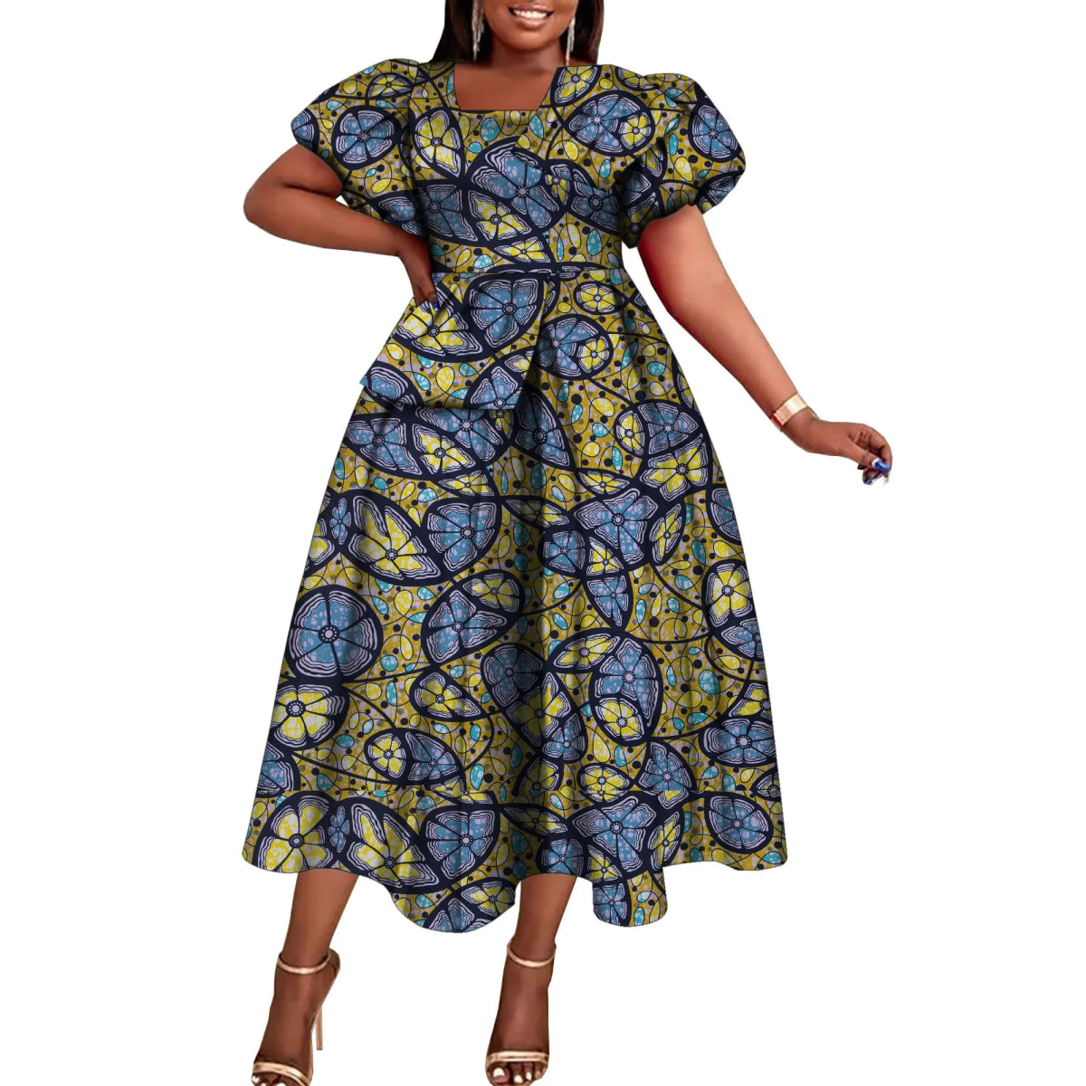 African Dresses for Women Fashion Africain Femmel Short Sleeve Dresses Dashiki Party Clothes for Women WY10485 - Free Delivery Worldwide only at Flexi Africa