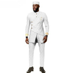 African Ethnic New Men's Casual Suit - Refined and Fitted Style - Party Dress - Fashionable Men's Clothing (Top + Pants + Hat) - Free Delivery Worldwide only at Flexi Africa