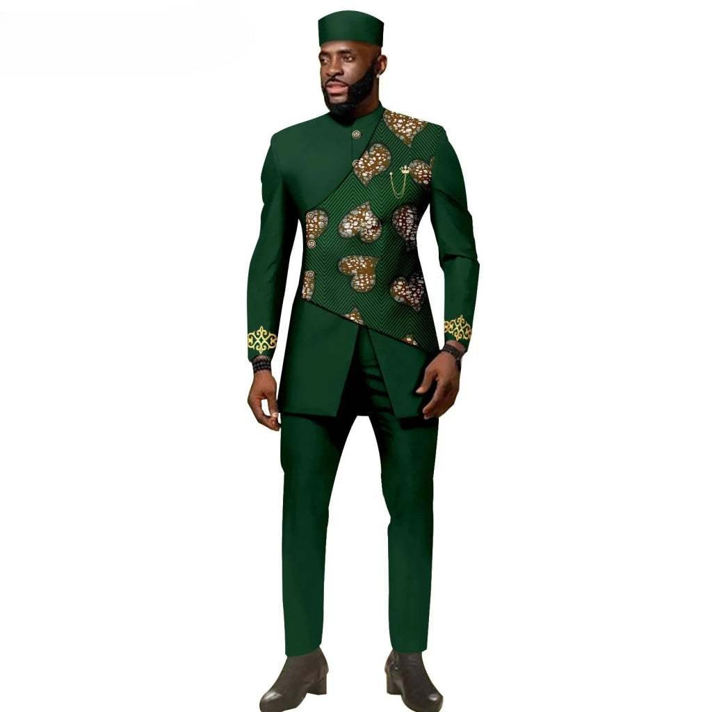 African Ethnic New Style Men's Suit - Elegant and Fitted Design - Fashionable Men's Clothing - Free Delivery Worldwide