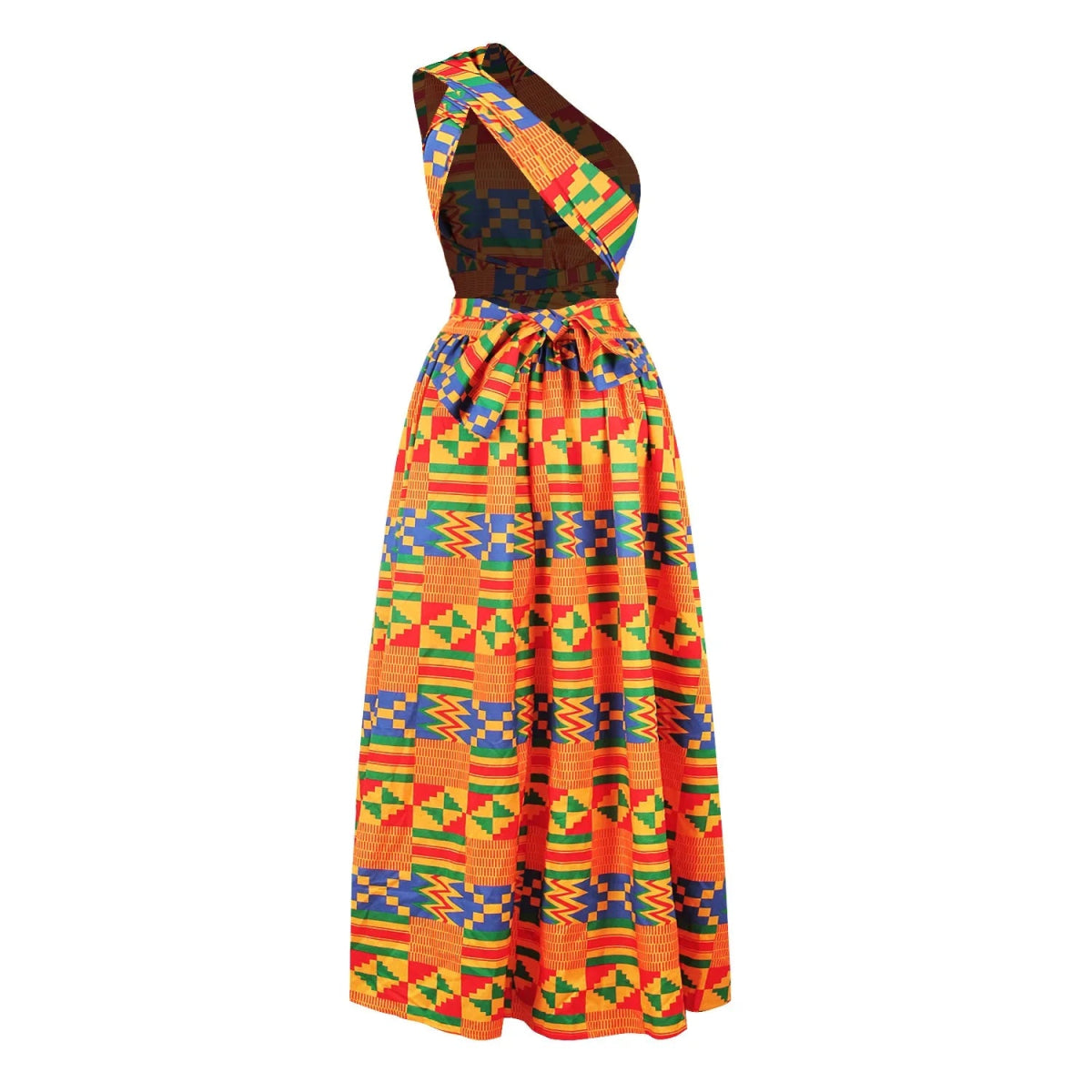 African National Sexy Sleeveless Women Dress Fashion Off Back Print Lady Party Dresses Vintage Casual Long Dress Africa Clothing - Free Delivery Worldwide only at Flexi Africa