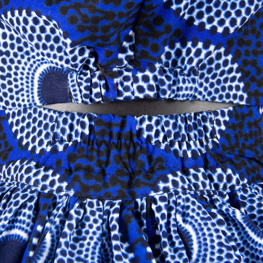 African Print Crop Top and Maxi Skirt Set – Women’s 2PC Ankara Outfit, Traditional Party Wear - Free Delivery Worldwide only at Flexi Africa