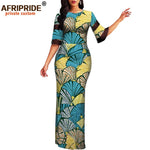 African Print Dashiki Bodycon Maxi Dress – Half Sleeve Ankara Party Wear - Free Delivery Worldwide only at Flexi Africa