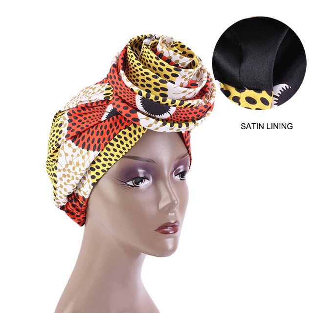 African Print Stretch Bandana Head Wrap Floral Ankara Dashiki Women - Flexi Africa offers Free Delivery Worldwide - Vibrant