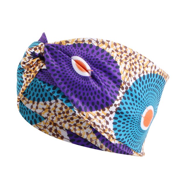 African Print Stretch Bandana Head Wrap Floral Ankara Dashiki Women - Flexi Africa offers Free Delivery Worldwide - Vibrant