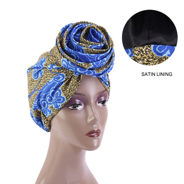 African Print Stretch Bandana Head Wrap Floral Ankara Dashiki Women - Free Delivery Worldwide only at Flexi Africa