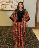 African Sequin Ankara Dress for Women – Traditional Chic Evening Gown - Free Delivery Worldwide only at Flexi Africa