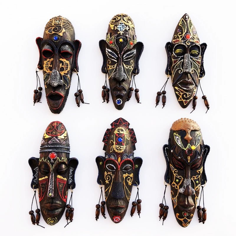African Style Hand - Painted Resin Mask Pendant - Creative Ornaments - Flexi Africa - Free Delivery Worldwide only at www.flexiafrica.com