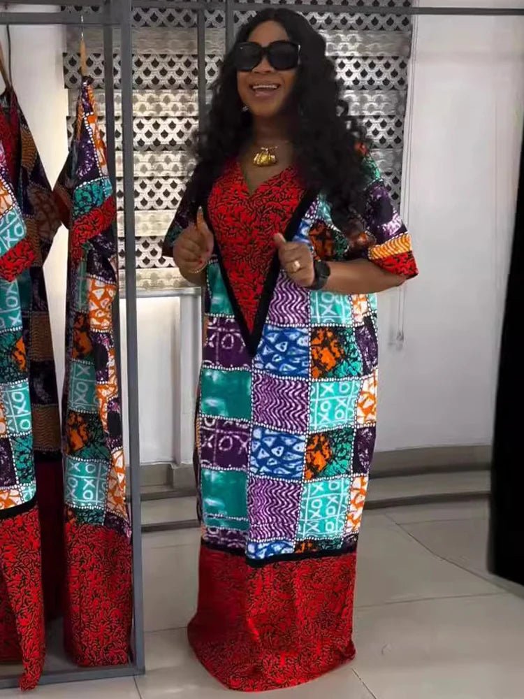 African Traditional Dresses For Woman Plus Size Boubou Ankara Dashiki Print Africa Clothes Turkey Dubai Abaya Party Evening Gown - Free Delivery Worldwide only at Flexi Africa