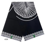 African Wax Fabric Black & White – 100% Cotton Wax Print Pagne, 6 Yards - Free Delivery Worldwide only at Flexi Africa