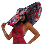 African Women Hat Summer Beach Hats Large Brim Sun Protection Fashion Ankara Cap Hat Customized Product - Free Delivery Worldwide only at Flexi Africa