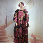 African Women’s 2PC Dress Set with Matching Headscarf – Ethnic Wear - Free Delivery Worldwide only at Flexi Africa