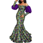 Buy African Women’s Dress – Long Sleeve Dashiki Print Off-Shoulder Wedding & Party Gown for only $62.40 at Flexi Africa!