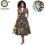 African Women’s Dress – Elegant V - Neck Short Sleeve High - Waist Formal Dress - Free Delivery Worldwide only at Flexi Africa