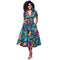 African Women’s Dress – Elegant V - Neck Short Sleeve High - Waist Formal Dress - Free Delivery Worldwide only at Flexi Africa