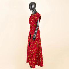 African Women's Long Trench Coat – Short Sleeve Bazin Riche Overcoat - Free Delivery Worldwide only at Flexi Africa