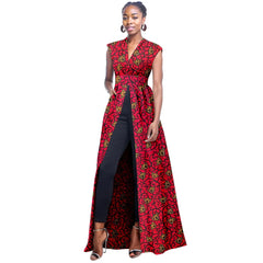 African Women's Sleeveless V - Neck Dress – Bold, Sexy, and Stylish - Free Delivery Worldwide only at Flexi Africa