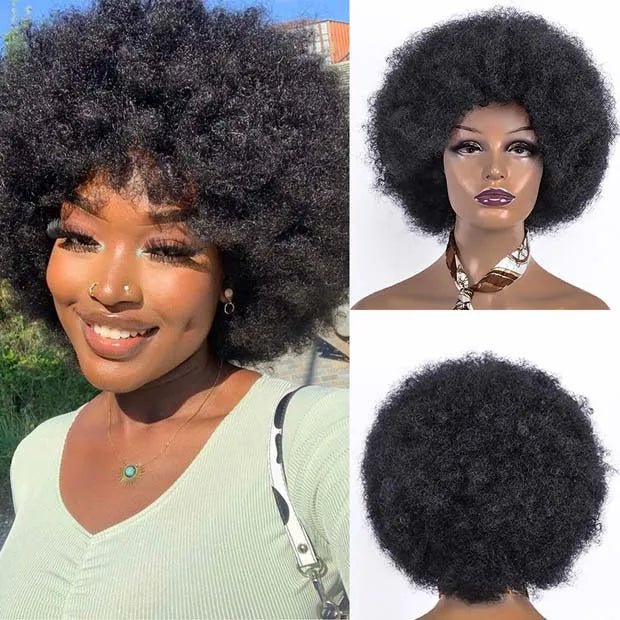 Afro Kinky Curly Synthetic Wig for Black Women - Free Delivery Worldwide only at Flexi Africa