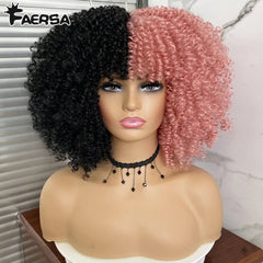 Afro Kinky Curly Wig for Black Women - Short, Synthetic, Blonde, Red, Ombre, Glueless, High - Temperature Cosplay Wigs - Free Delivery Worldwide only at Flexi Africa