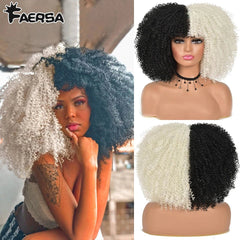 Afro Kinky Curly Wig for Black Women - Short, Synthetic, Blonde, Red, Ombre, Glueless, High - Temperature Cosplay Wigs - Free Delivery Worldwide only at Flexi Africa