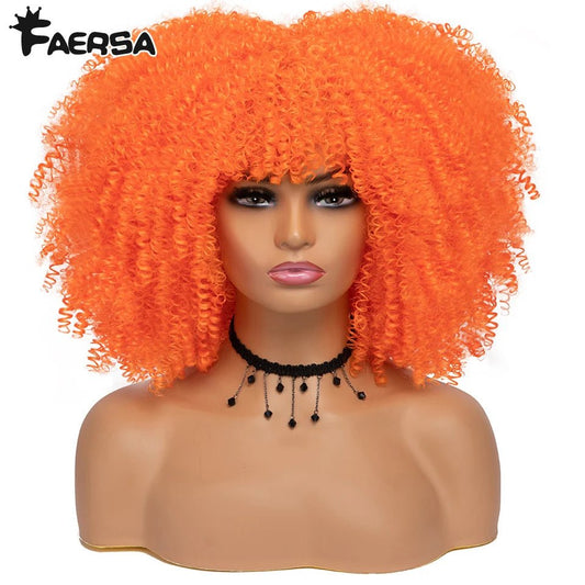 Afro Kinky Curly Wig for Black Women - Short, Synthetic, Blonde, Red, Ombre, Glueless, High - Temperature Cosplay Wigs - Free Delivery Worldwide only at Flexi Africa