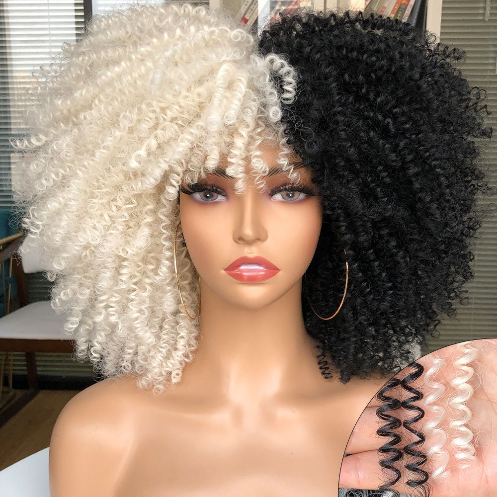 Afro Kinky Wig 14" with Bangs for Black Women - Perfect for Cosplay and Natural Hair Looks - Free Delivery Worldwide only at Flexi Africa