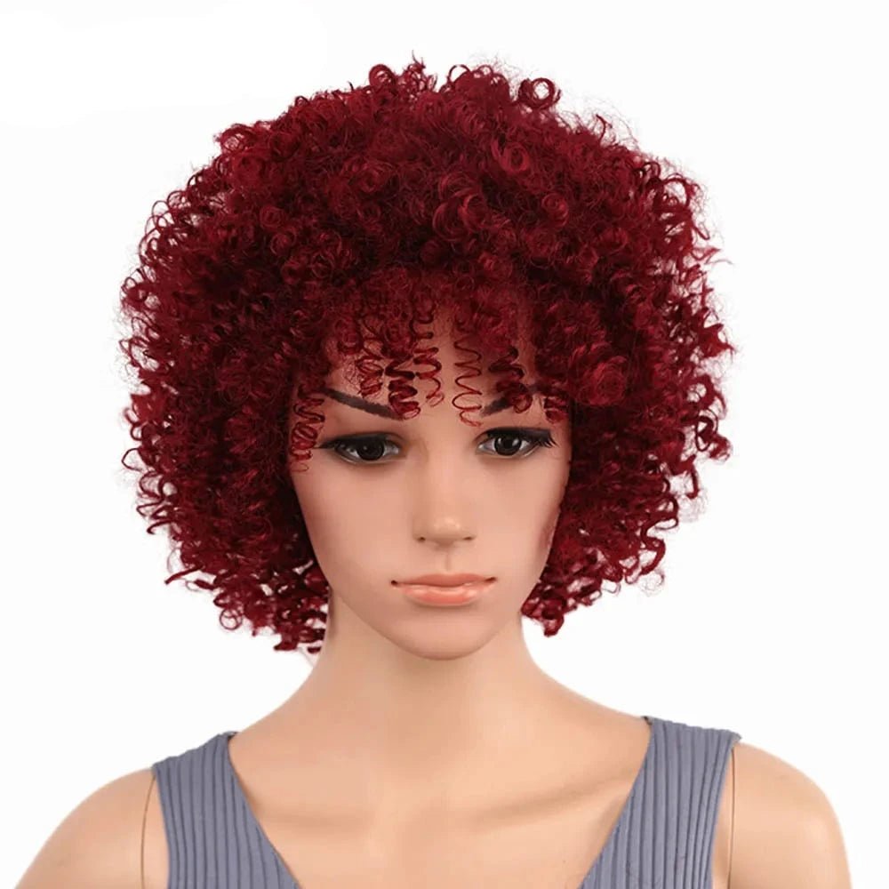 Amir Synthetic Short Curly Wigs for Women Black Hair Afro Kinky Curly Wigs with Bangs - Free Delivery Worldwide only at Flexi Africa