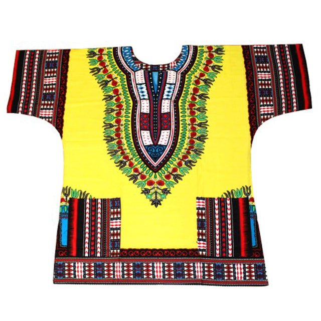 Authentic African Dashiki Printed T-Shirts for Men - Flexi Africa - Flexi Africa offers Free Delivery Worldwide - Vibrant African traditional clothing showcasing bold prints and intricate designs