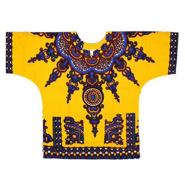 Authentic African Dashiki Printed T-Shirts for Men - Flexi Africa - Flexi Africa offers Free Delivery Worldwide - Vibrant African traditional clothing showcasing bold prints and intricate designs