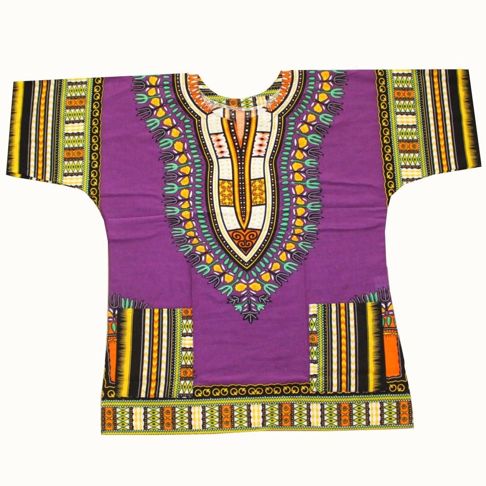 Authentic African Dashiki XXXL T-Shirt: Men's 100% Cotton Traditional Print Shirt for a Bold and Stylish Look - Free Delivery Worldwide only at Flexi Africa