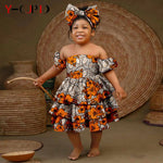 Bazin Riche African Ankara Party Dress for Girls – Multilayer Ruffle Design - Free Delivery Worldwide only at Flexi Africa