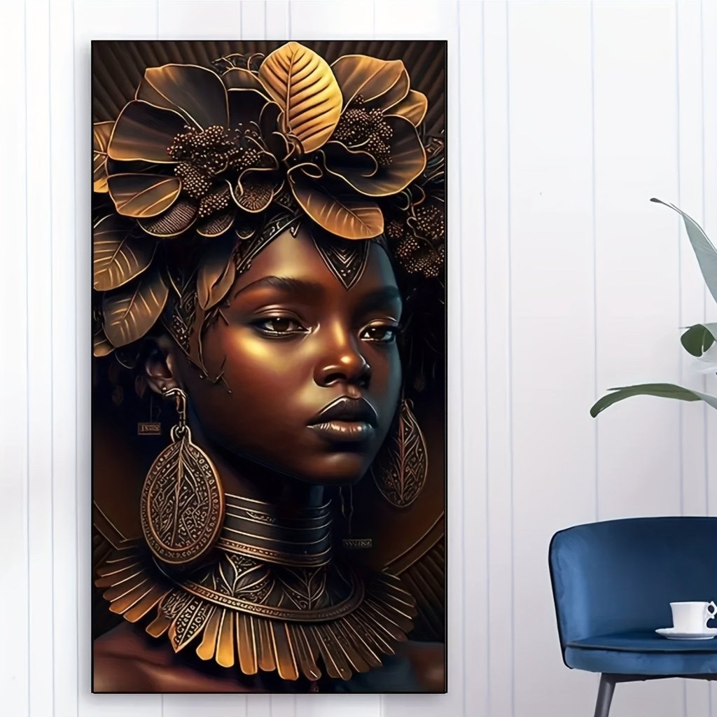 Beginner’s Delight: Large 5D African Woman Diamond Art Kit (40x70CM) - Free Delivery Worldwide only at Flexi Africa