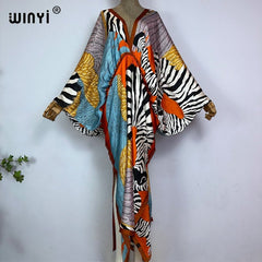 Bohemian Elegance: Silk Rayon Maxi Beach Dress with Hand-Rolled Feel - Flexi Africa - Free Delivery www.flexiafrica.com